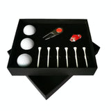 NNEDSZ Complete Golf Gift Set 11-in-1 Tees Divot Tool and 3 Balls - Red