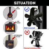 High Temp 5-blade Heat Powered Stove Fan for Fireplaces - Rose Red