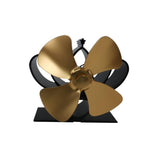 High Temperature 4-blade Heat Powered Stove Fan for Fireplaces - Rose Red