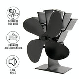 Eco-friendly Heat Powered Stove Fan for Wood / Gas / Pellet Stoves - Rose Red