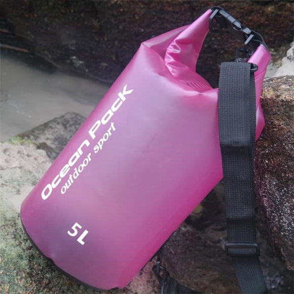 NNEDSZ Waterproof Single Shoulder Dry Bag Outdoor Pvc Barrel Dry Sack Capacity Under 50L - Rose Red