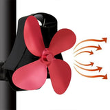 NNEDSZ 4-Blade Heat Powered Fireplace Stove Fan - Aluminum