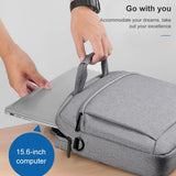 NNEDSZ Portable 15 Inch Laptop Leather Handbag For Business Briefcase - Wine Red
