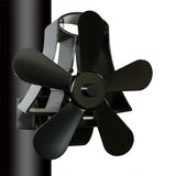 High Temp 5-blade Heat Powered Stove Fan for Fireplaces - Silver