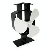 High-temp Metal Heat-powered Stove Fan - 3 Blades - Silver