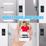 NNEDSZ Smart Wifi Video Doorbell With Night Vision & Motion Detection - Silver