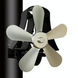 High Temp 5-blade Heat Powered Stove Fan for Fireplaces - Bronze