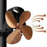 NNEDSZ 4-Blade Heat Powered Fireplace Stove Fan - Aluminum