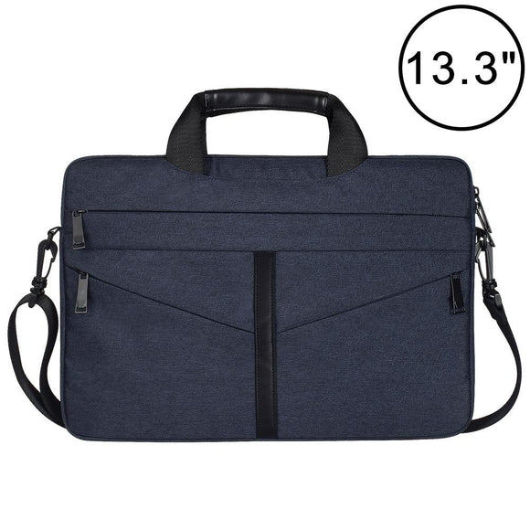 NNEDSZ Stylish Zipper Laptop Bag with Shoulder Strap - Durable & Breathable - Navy Blue