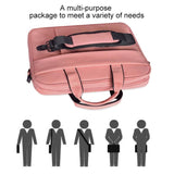 NNEDSZ 14.1 Inch Waterproof Anti-theft One-shoulder Handbag with Suitcase Belt - Navy Blue