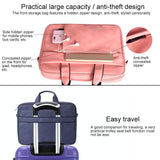 NNEDSZ 14.1 Inch Waterproof Anti-theft One-shoulder Handbag with Suitcase Belt - Navy Blue