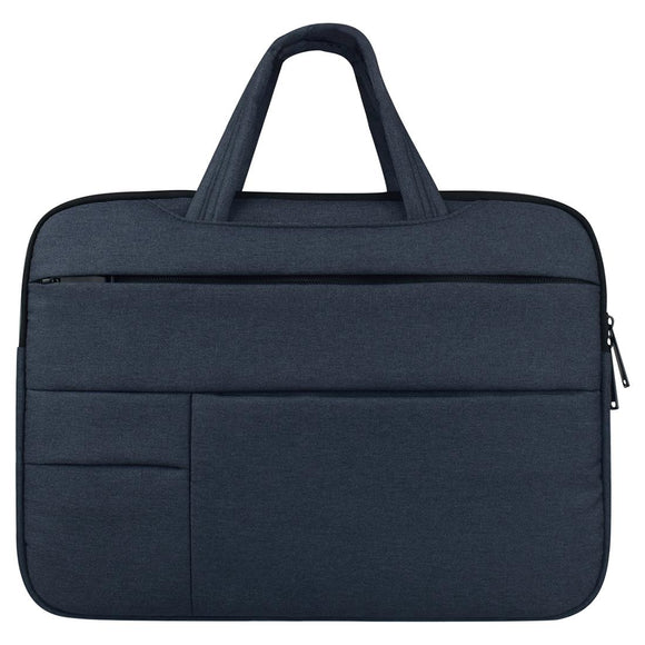 NNEDSZ 15.6 Inch Laptop Tablet Bag with Multiple Pockets and Soft Oxford Cloth Handle - Navy Blue