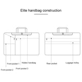 NNEDSZ 15.6 Inch Laptop Handbag With Hidden Strap And Suitcase Belt - Waterproof And Tear-Resistant - Navy Blue