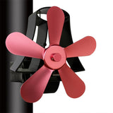 High Temp 5-blade Heat Powered Stove Fan for Fireplaces - White