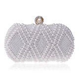 NNEDSZ Party Pearl Handbag Women Fashion Crossbody For Banquets & Events - White