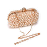 NNEDSZ Party Pearl Handbag Women Fashion Crossbody For Banquets & Events - White