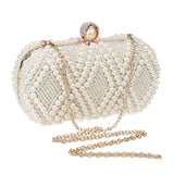 NNEDSZ Party Pearl Handbag Women Fashion Crossbody For Banquets & Events - White