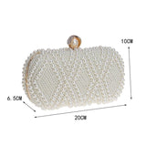 NNEDSZ Party Pearl Handbag Women Fashion Crossbody For Banquets & Events - White