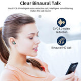 NNEDSZ Bluetooth Earphone With Noise Reduction & Led Display - Black - Ip6D1057W Led Light White