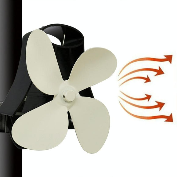 NNEDSZ 4-Blade Heat Powered Fireplace Stove Fan - Aluminum