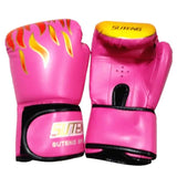 NNEDSZ Adult Flame Pattern Pu Leather Boxing Gloves - Yellow