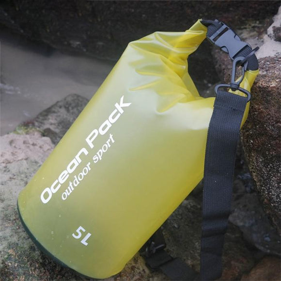 NNEDSZ Waterproof Single Shoulder Dry Bag Outdoor Pvc Barrel Dry Sack Capacity Under 50L - Yellow