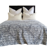 NNEDSZ Boho Blue Kantha Bedspread Coverlet - Blue