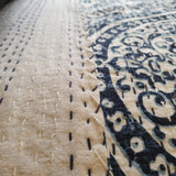 NNEDSZ Boho Blue Kantha Bedspread Coverlet - Blue