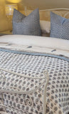 NNEDSZ Kolka Palm & Pine Reversible Quilt 100% Cotton Blue - King Size