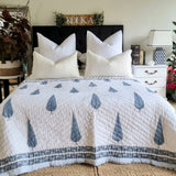 NNEDSZ Pine Tree Reversible Quilt - Grey (King - 228 cm x 274 cm)