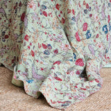 NNEDSZ Green Berries Kantha Bedspread Coverlet - Green (King - 228 cm x 274 cm)