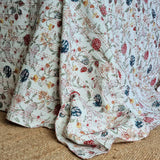 NNEDSZ Berries Kantha Bedspread Coverlet - White (King - 228 cm x 274 cm)