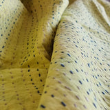 NNEDSZ Mustard Peony Kantha Bedspread Coverlet - Mustard (King - 228 cm x 274 cm)