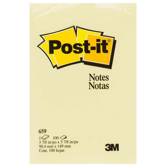 NNEDSZ 3M Post-it® Notes 659 Canary Yellow 98 x 149mm