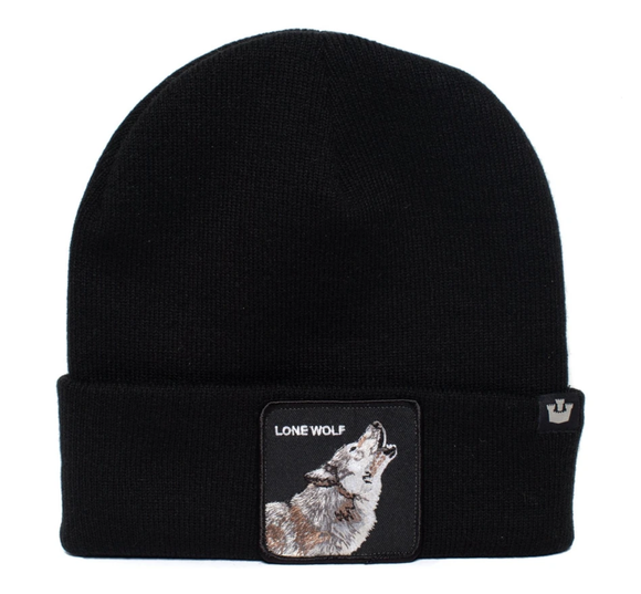 NNEDSZ Goorin Lone Wolf Man Beanie Hat Warm Winter Ski Animal Series - Black