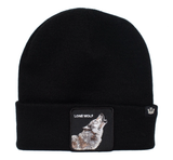 NNEDSZ Goorin Lone Wolf Man Beanie Hat Warm Winter Ski Animal Series - Black