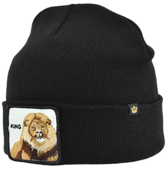 NNEDSZ Goorin King Beanie Hat Hear Me Roar Warm Winter Ski Animal Series - Black