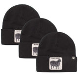 NNEDSZ 3x Goorin Sheep for Brains Beanie Hat Warm Winter Ski Animal Series - Black