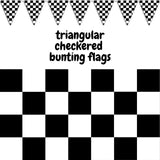 NNEDSZ CHECKERED BUNTING FLAG Race Car Chequered Flag Banner Hanging Decoration Triangular - 3.6 Metres