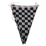 NNEDSZ CHECKERED BUNTING FLAG Race Car Chequered Flag Banner Hanging Decoration Triangular - 32.4 Metres