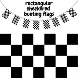 NNEDSZ CHECKERED BUNTING FLAG Race Car Chequered Flag Banner Hanging Decoration Rectangular - 10.8 Metres