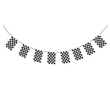 NNEDSZ CHECKERED BUNTING FLAG Race Car Chequered Flag Banner Hanging Decoration Rectangular - 10.8 Metres