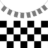 NNEDSZ CHECKERED BUNTING FLAG Race Car Chequered Flag Banner Hanging Decoration Rectangular - 32.4 Metres