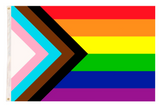 NNEDSZ Deluxe Rainbow Progress Gay Pride Flag LGBTQ+ LGBTQIA Banner - 150x90cm
