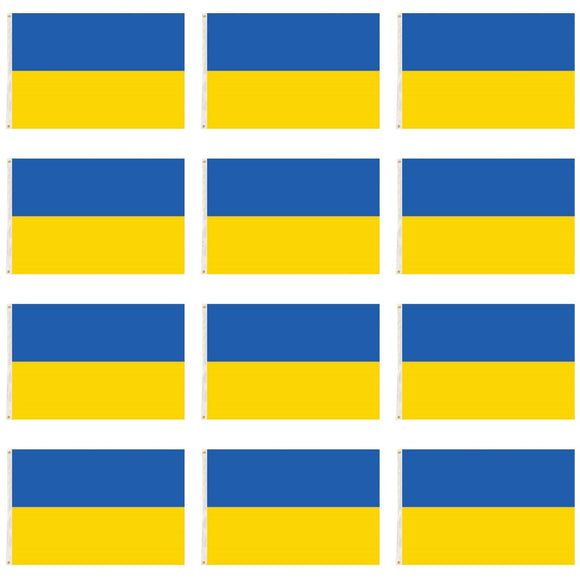 NNEDSZ 12x Ukraine Country Flag Ukrainian Heavy Duty with Metal Eyelets - 150cm x 90cm