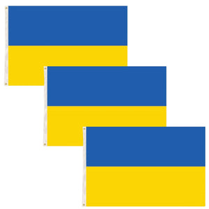 NNEDSZ 3x Ukraine Country Flag Ukrainian Heavy Duty with Metal Eyelets - 150cm x 90cm