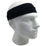 NNEDSZ PLAIN HEADBAND Elastic Stretch Sports Yoga Hair Band Unisex 8cm Wide Wrap - Black
