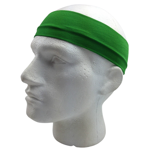 NNEDSZ PLAIN HEADBAND Elastic Stretch Sports Yoga Hair Band Unisex 8cm Wide Wrap - Green