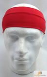 NNEDSZ PLAIN HEADBAND Elastic Stretch Sports Yoga Hair Band Unisex 8cm Wide Wrap - Red