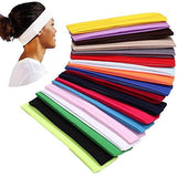 NNEDSZ PLAIN HEADBAND Elastic Stretch Sports Yoga Hair Band Unisex 8cm Wide Wrap - White